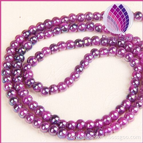 8mm AB purple round glass beads for bracelet